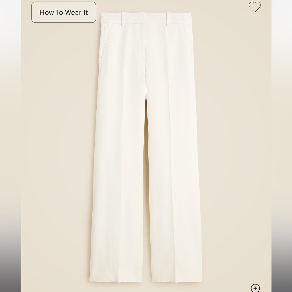 J Crew Cream Wide-Leg Pants